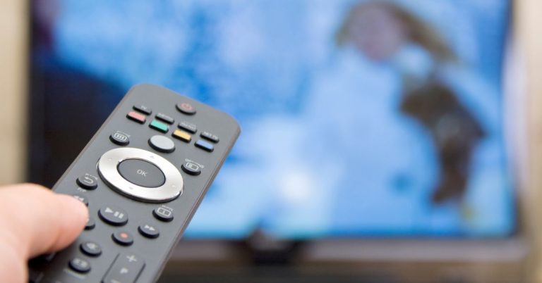 Earn Free Money While You Watch TV - picture of remote pointed at TV