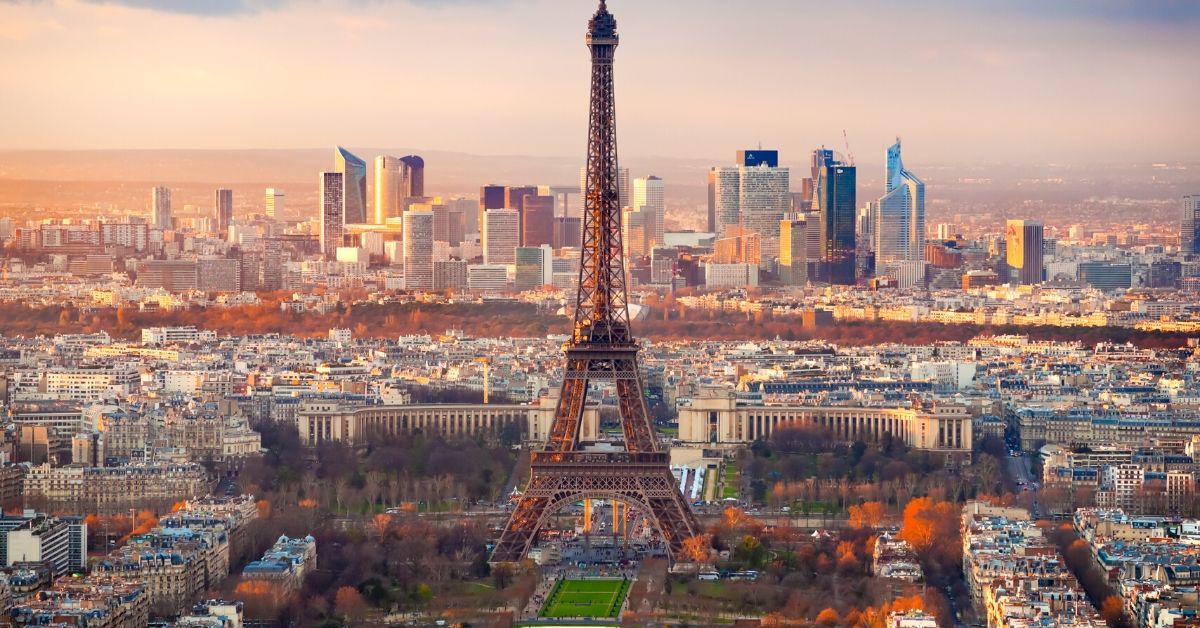 Go Paris Explorer Pass Review - picture of Eiffel Tower and city at sunset