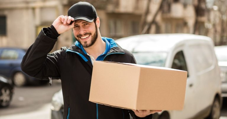 Is Amazon Prime Worth It - picture of man delivering box tipping his hat