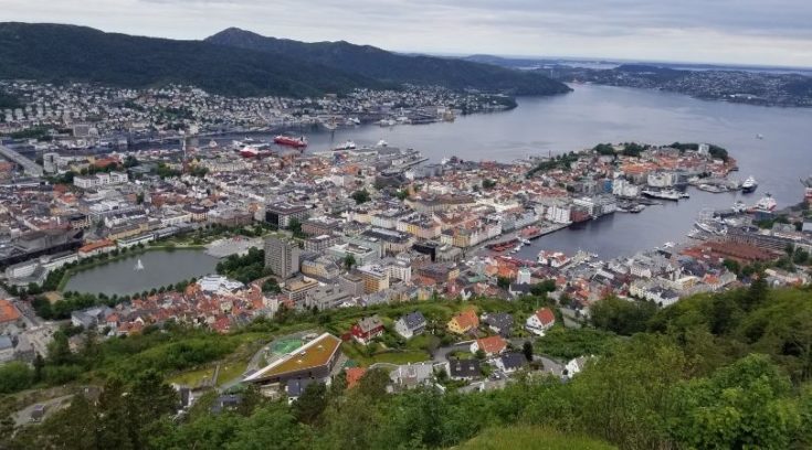 View of Bergen, Norway from Mount Floyen