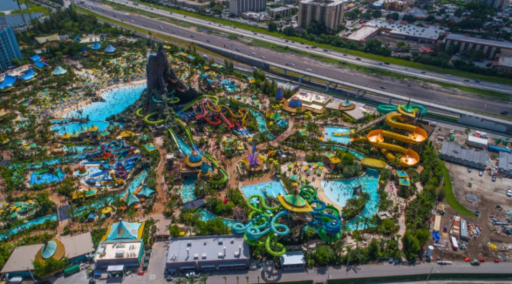 Aerial photo of Universal's Volcano Bay