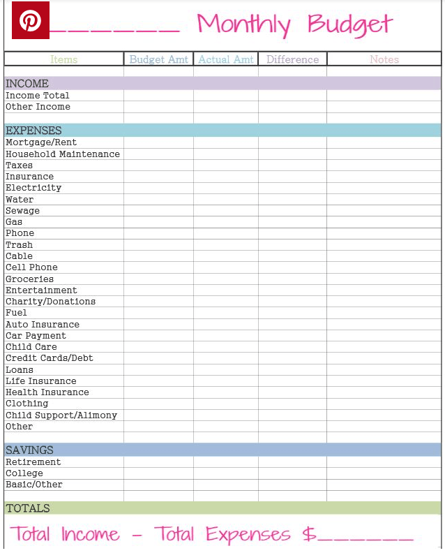 Screenshot of Frugal Fanatic Budget Template