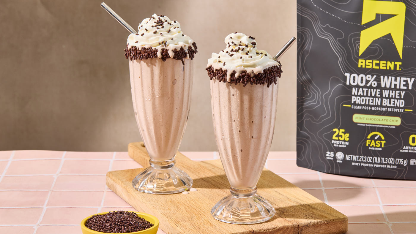 Mint Chocolate Chip Protein Milkshake