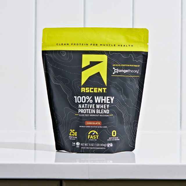 consumer packaging for orange theory chocolate protein powder
