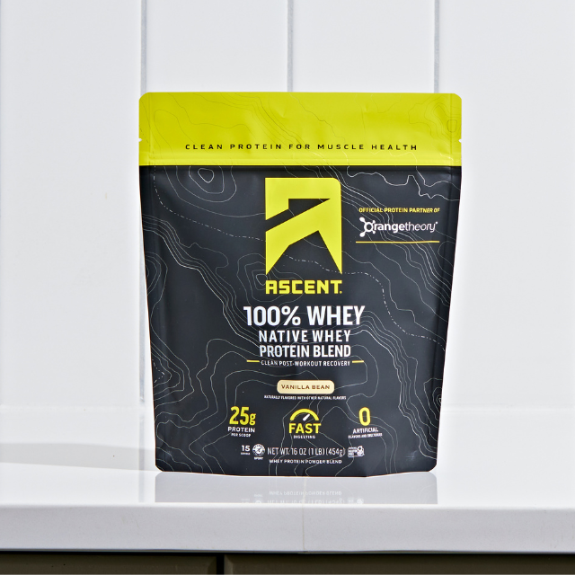consumer packaging for orange theory vanilla protein powder
